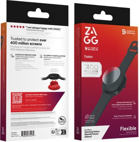 ZAGG Fusion Smart Watch Screen Protector 46mm for Galaxy Watch8 Classic - Clear WORLDWIDE DELIVERY