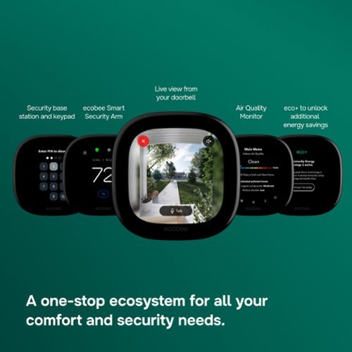 ecobee Smart Thermostat Premium - WiFi, Siri & Alexa Built-In, Smart Sensor, Air Quality Monitor - Black GLOBAL SHIPPING