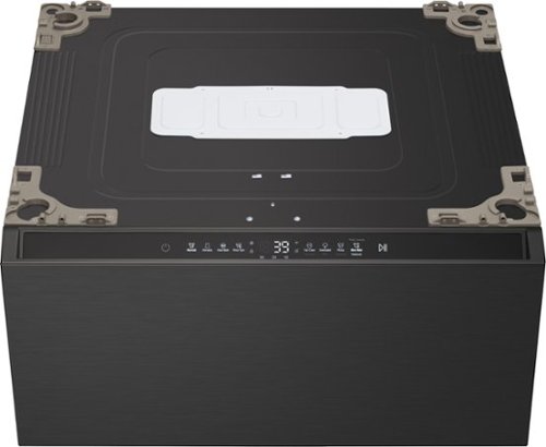 LG - SIGNATURE SideKick 1.0 Cu Ft Top Load Pedestal Washer with Dual LED Display - Brushed Black Steel-Front_Standard 