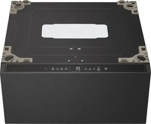 Front. LG - SIGNATURE SideKick 1.0 Cu Ft Top Load Pedestal Washer with Dual LED Display - Black.