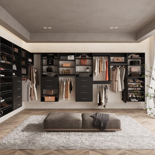 Roomtec 84 in Black Modular Closet System Unit Customizable Wall