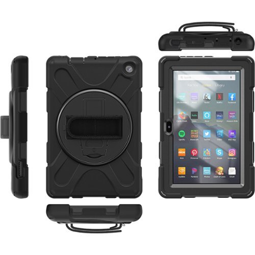 SaharaCase Protection Hand Strap Series Case for Amazon Fire 7 (2022) - Black GLOBAL SHIPPING