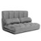 Costway - Foldable Floor Sofa Bed 6-Position Adjustable Lounge Couch with 2 Pillows Grey - Gray-Front_Standard
