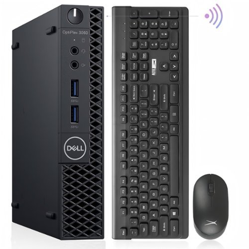 Dell - Refurbished Excellent - OptiPlex 3060 Mini Desktop PC, Intel Core i7-8700T up to 4.0GHz, 32GB DDR4 RAM, 1TB NVMe SSD, USB WiFi, Win11 PRO - Black-Front_Standard 