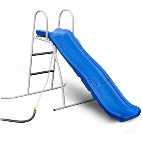 XDP Recreation - 6 Foot Water Wave Slide with Built In Adjustable Water Sprinkler - Blue, White-Front_Standard 