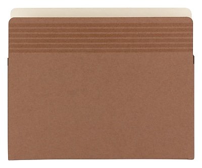 Smead - Easy Grip File Pockets, 3-1/2" Expansion, Letter Size, Brown, 25/Box (73208) - Redrope