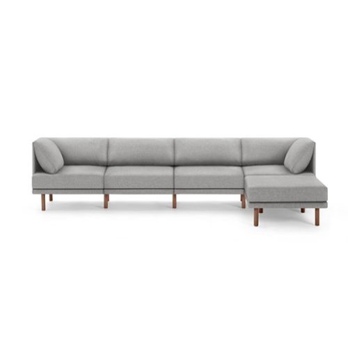 Burrow - Contemporary Range 4-Seat Sofa with Attachable Ottoman - Stone Gray-Front_Standard 