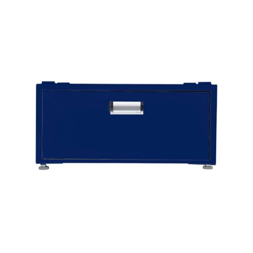 Equator - 24in Laundry Pedestal 11in tall + Rollout Storage Drawer Adjustable feet - Blue-Front_Standard 