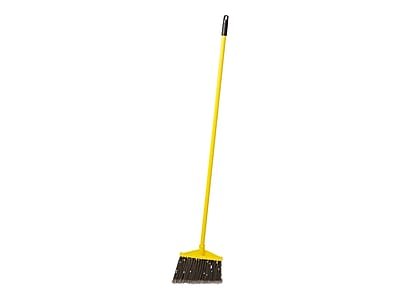 RubberMaid - 10.5" Polypropylene Bristle Flagged Angled Broom, (FG637500GRAY) - Yellow/Gray