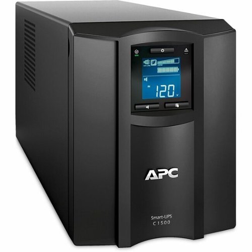 APC - Smart-UPS C, Line Interactive, 1440VA, Tower, 120V, 8x NEMA 5-15R outlets, SmartConnect port, USB and Serial - Black-Front_Standard 