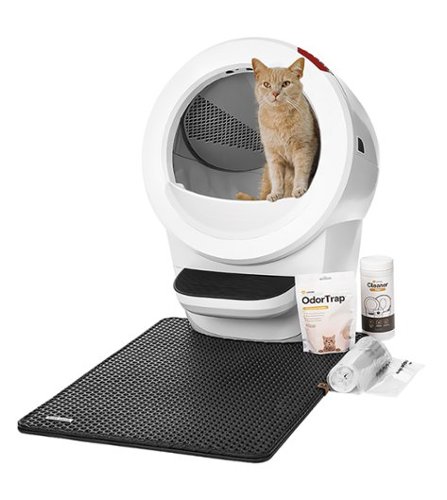 Whisker - Litter-Robot 4 Smart App-Controlled Self-Cleaning Litter Box Core Accessories Bundle - White-Front_Standard