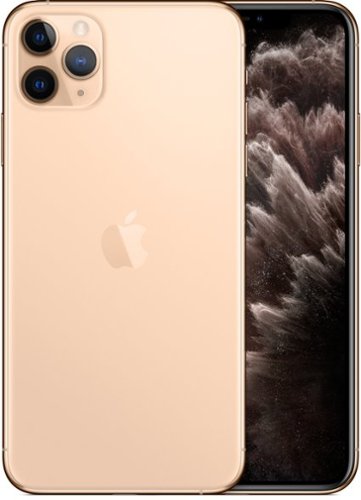 Apple - Refurbished Excellent - iPhone 11 Pro Max A2161 (Fully Unlocked) 64GB w/ Pre-Installed Tempered Glass and Bluetooth Earbuds - Gold-Front_Standard 