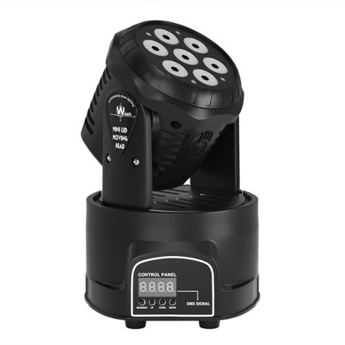 Topteng - 70W RGBW Moving Head Stage Light -7x10W LED,DMX512/Sound/Auto/Master-Slave Control,540° Pan&270° Tilt for DJ/Disco/Party-Front_Standard 