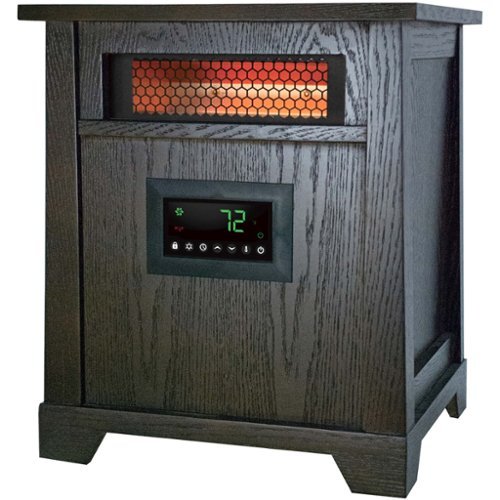 Lifesmart - 6-Element Infrared Heater with Wood Cabinet - Dark Brown-Front_Standard 