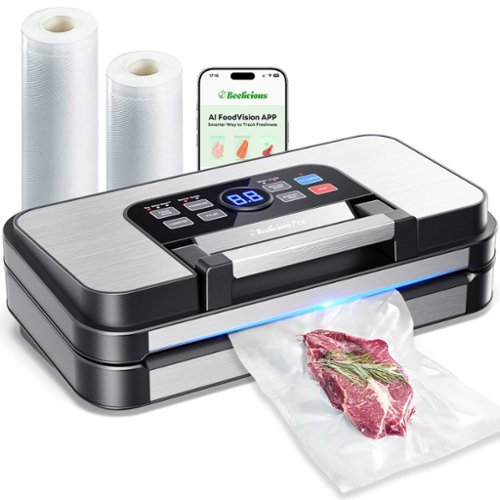 Beelicous - 95Kpa Powerful Precision Pro Vacuum Sealer with Double Heat Seal & Double Pump - Blue-Front_Standard 