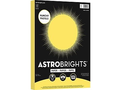 Astrobrights - Punchy Pastels 8.5" x 11" Colored Paper, 24 lbs., 200 Sheets/Pack (91739) - Lively Lemon