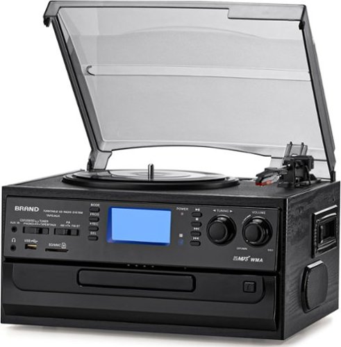 Vulpecula Spade - 10-in-1 Bluetooth Turntable Record Player with Built-in Speaker, Vinyl Turntable CD Cassette and FM/AM Radio Combo, AUX-Front_Standard 