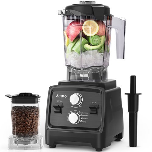Aeitto - Professional Blender 1800W Motor, 68Oz Smoothie & Ice Crusher, Countertop Blender - Black-Front_Standard 