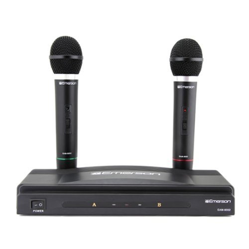 Emerson - Dual Handheld Wireless Microphone Starter Kit (EAM-9002) - Black-Front_Standard 