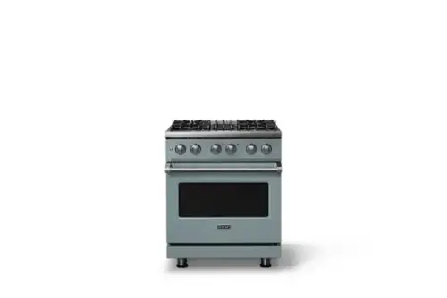 Front. Viking - 30 in. Wide 4 Burner Pro 5 Series 4.7 Cu. Ft. Freestanding Sealed Dual Fuel Convection Range - November Sky - November Sky.