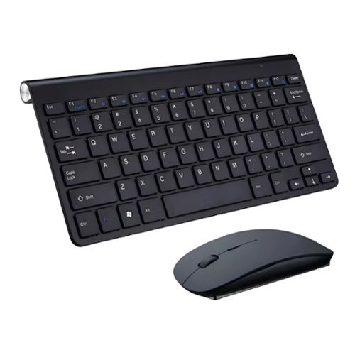 Kitcheniva - 2.4G Mini Wireless Keyboard And Mouse Set For Mac Apple PC - Black-Front_Standard 