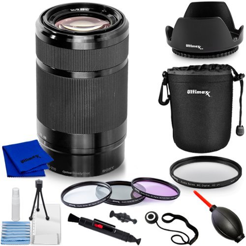 Sony - E 55-210mm f/4.5-6.3 OSS Lens (Black) - 10PC Accessory Bundle White Box-Front_Standard 