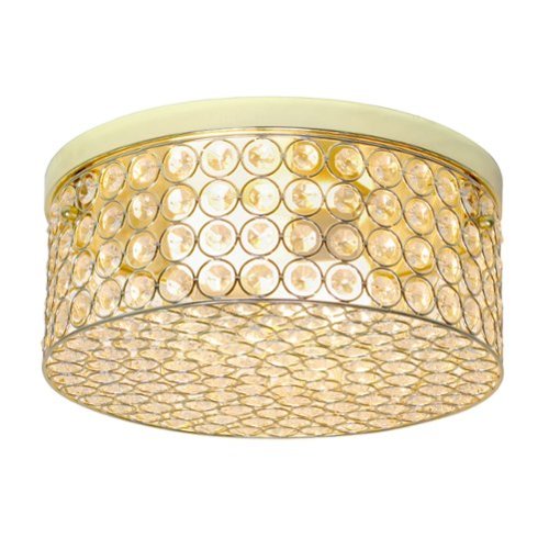 Lalia Home Glam 2 Light 12 Inch Round Flush Mount - Gold INTERNATIONAL SHIPPING