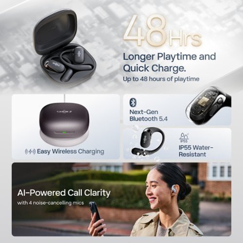 Shokz OpenFit 2+ Open-Ear True Wireless Bluetooth Earbuds - Black BUY IN AUSTRALIA