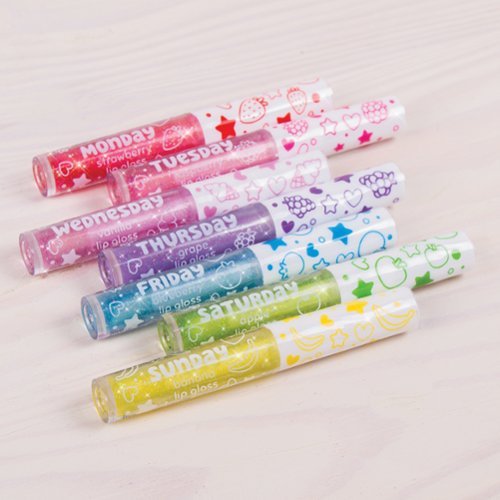Make It Real 3C4G: 7 Days Glitter Lip Gloss - 7 Piece Wand Fruit Flavored Set HOW TO BUY
