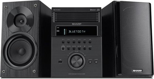 Sharp - 5-Disc Micro Shelf Executive Speaker System with Bluetooth - Black-Front_Standard