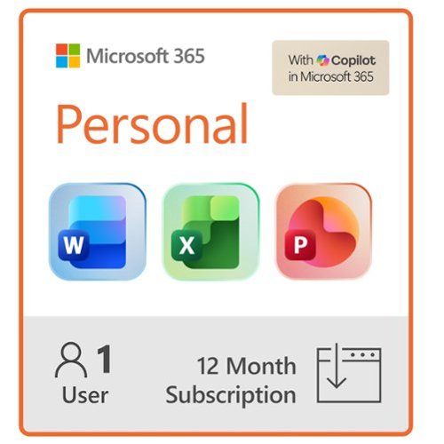 Microsoft - Office 365 Personal (1 Person) (12-Month Subscription) - Activation Required - Windows, Mac OS, Apple iOS, Android [Digital]