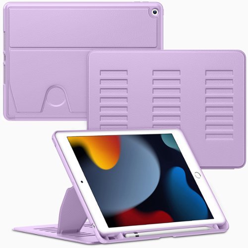 VIKESI - Magnetic Case for iPad 10.2" 7th/8th/9th Gen, Shockproof, Pencil Holder, Auto Wake/Sleep, Multi-Angle Stand - Lilac-Front_Standard 