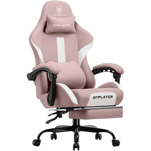 GTPlayer - Gaming Chair Breathable Fabric Ergonomic Computer Desk Chair - Pink-Front_Standard 