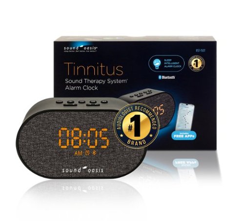 Sound Oasis - Bluetooth Tinnitus Therapy Clock – 30 Sounds, Sleep Aid, Tinnitus Masking, Travel & Sleep-Friendly - Gray-Front_Standard 