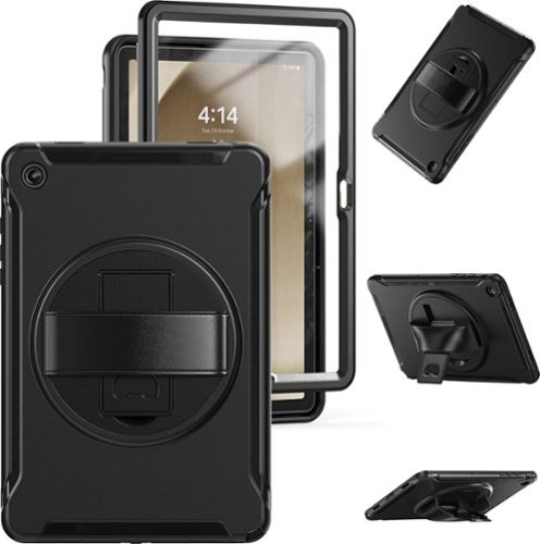 SaharaCase Samsung Galaxy Tab A11+ & Tab A9+ Heavy Duty Protective Case – 360° Rotating Hand Strap, Kickstand, Raider Series - Black GLOBAL SHIPPING