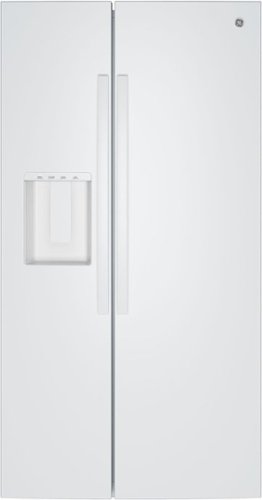 GE - 36 in. Wide 23.6 Cu. Ft. Freestanding Counter-Depth Side-By-Side Refrigerator ith Extra Tall Water and Ice Dispenser - White