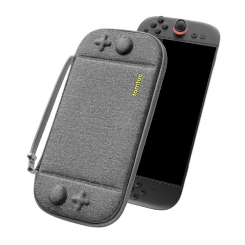 tomtoc Slim Carrying Case for Nintendo Switch 2 Model 2025, Protective Hard Shell with 12 Game Card Slots - Gray