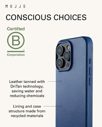 Mujjo Apple iPhone 16 Pro Max Leather Case - Monaco Blue WORLDWIDE DELIVERY