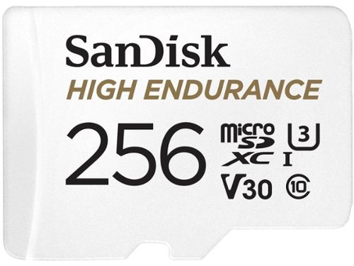 SanDisk - 256GB High Endurance microSDXC C10, U3, V30, 4k UHD Memory Card with Adapter (SDSQQNR-256G-GN6IA)-Front_Standard 