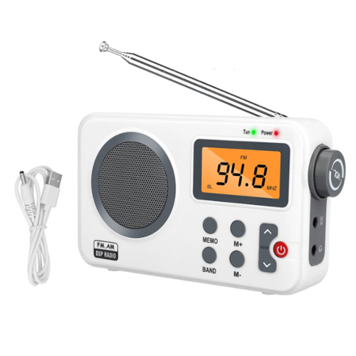 Home Collection - Rechargeable Portable AM/FM Radio with Alarm Clock-Front_Standard 