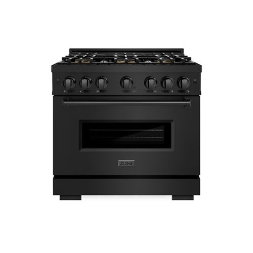 ZLINE - 36 in. 5.2 cu. ft. Classic Freestanding Dual Fuel Range with 6 DuoPro Burners and Convection Oven in Black Steel - Black Stainless Steel