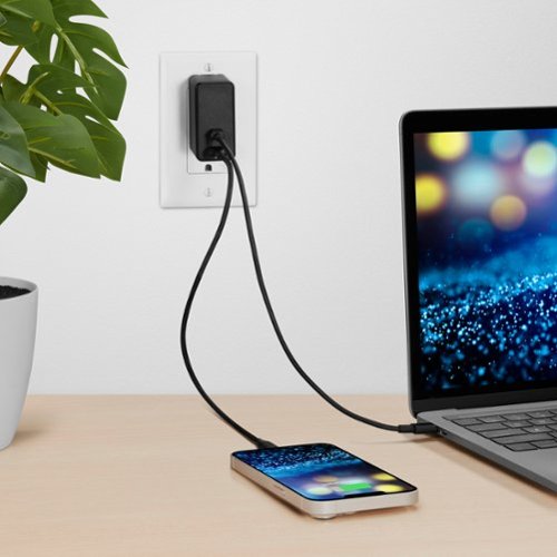 Best Buy essentials™ 100W Dual Port USB-C and USB Wall Charger for MacBook Pro, iPad, iPhone, Apple Watch, Smartphones & other USB-C Devices - Black GLOBAL SHIPPING