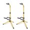 5 CORE - Guitar Stand Pair Floor Folding Holder Soporte Para Guitarra for Acoustic Electric Bass - Yellow-Front_Standard