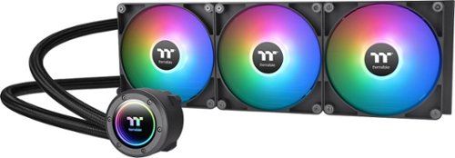 Thermaltake - TH420 V2 ARGB Sync 420mm AIO Liquid Cooler (3x 140mm ARGB PWM Fans) with Mirror Rotating Cap Design - Black