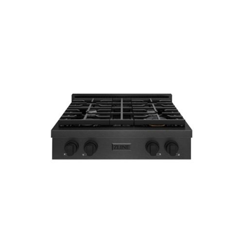 ZLINE - 30 in. Paramount Gas Rangetop with 4 Burners and Porcelain Cooktop in Black Satin Steel (SRTBS-30) - Black Satin Stainless Steel
