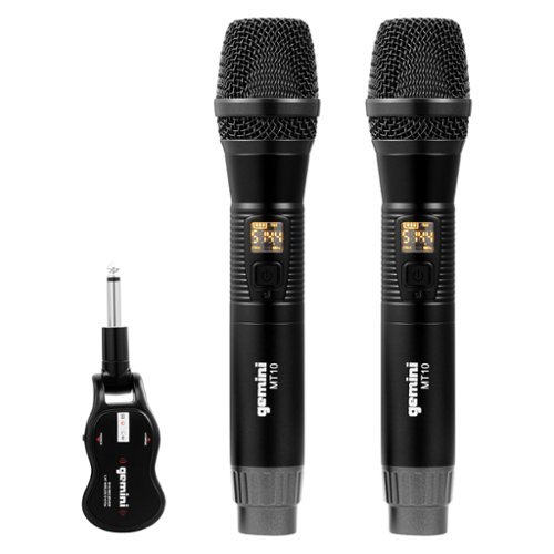 Gemini - GMU-M200 UHF Dual Wireless Microphone System - Black-Front_Standard 