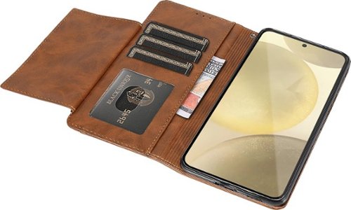 SaharaCase Genuine Leather Folio Wallet Case for Samsung Galaxy S24 - Brown WHERE TO BUY