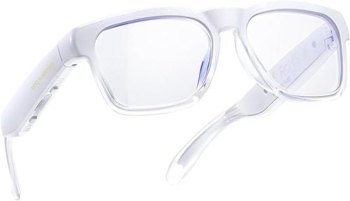 OhO sunshine - Smart Glasses with Blue Light Blocking Lens, Open-Ear Bluetooth Speakers - White-Front_Standard 