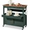 Best Choice Products - 36in Large Rolling Kitchen Island Cart, 2-Door Cabinet, Outlet, Hooks, & Wheels - Forest Green-Front_Standard