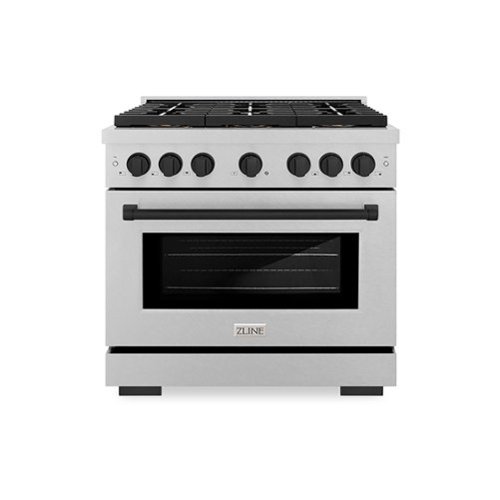 ZLINE - Autograph 36 in. 5.2 cu. ft. Freestanding Paramount Gas DuoPro Range in Satin Steel and Matte Black Accents - Stainless Steel